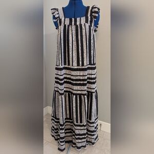 THML Black And White Maxi Dress